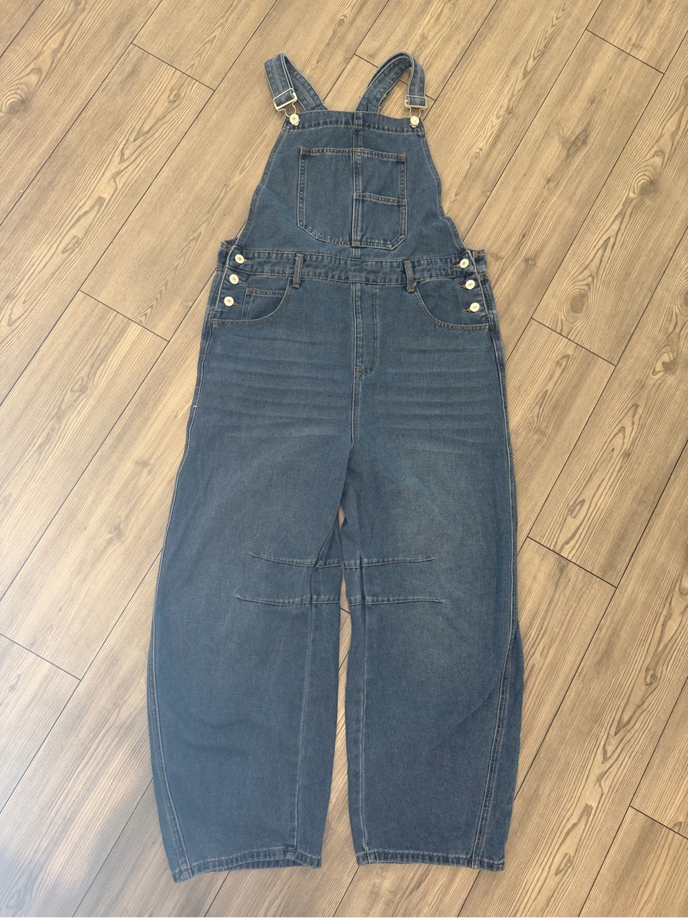 Denim Barrel Overalls Jumpsuit - Dark Blue Size XXL